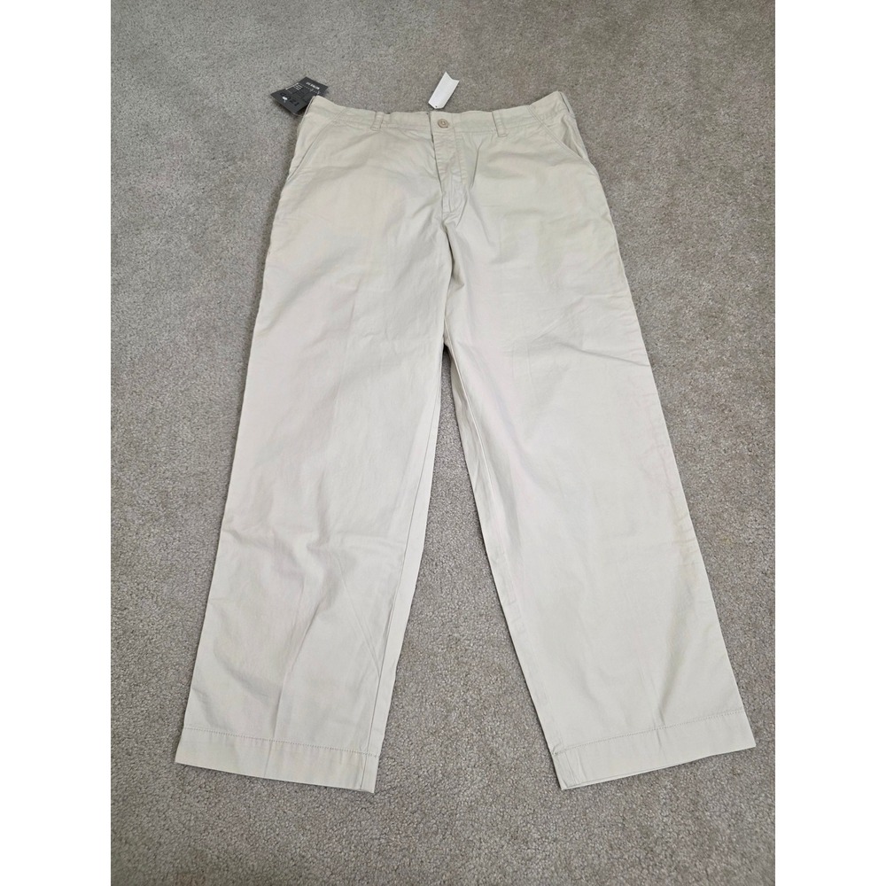IZOD Jeans Mens 36x30 Khaki Chino Pants Beige Straight Leg Cotton NWT